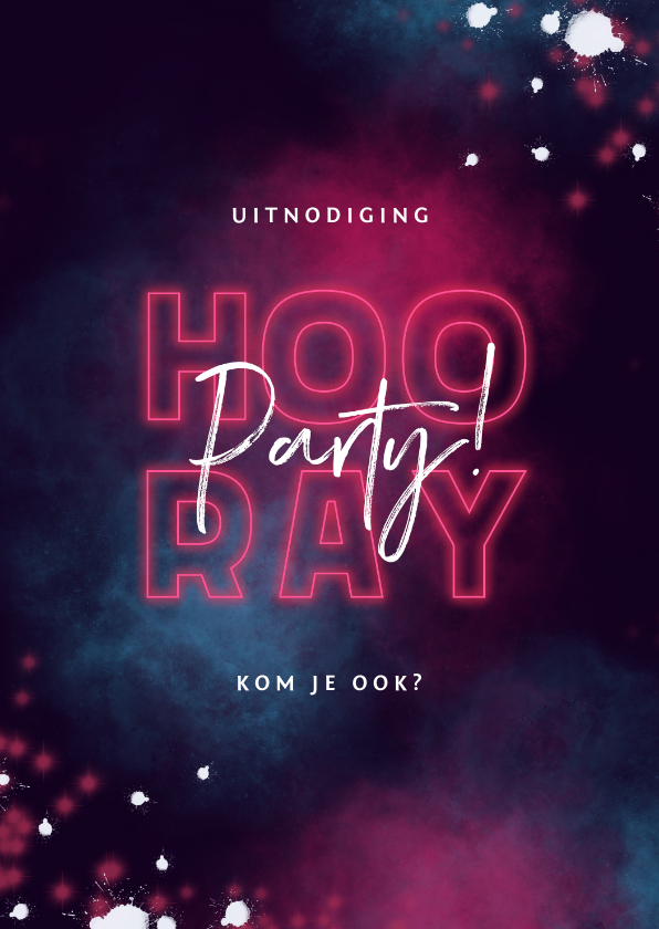 Uitnodiging feestje neon party - Uitnodigingen Uitnodigingen - Uitnodiging feestje neon party