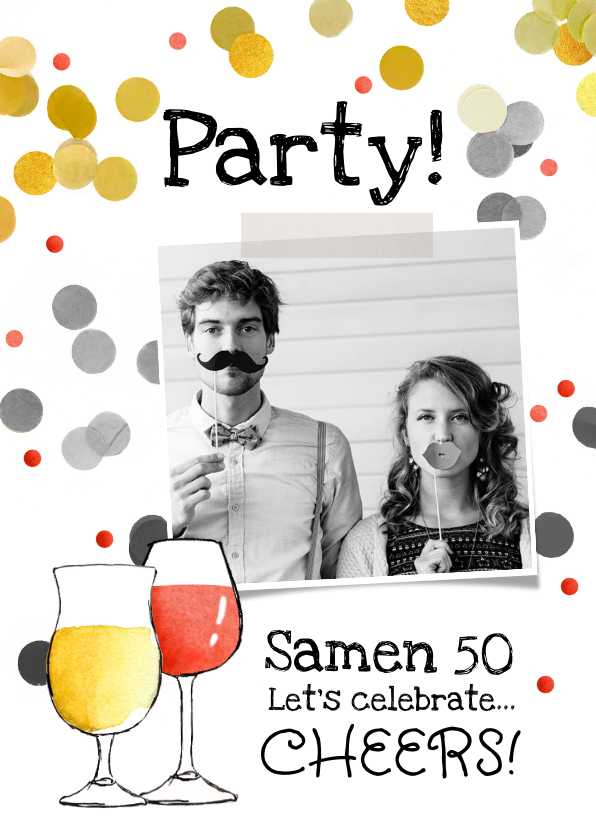 Uitnodigingen - Uitnodiging feestje samen cheers