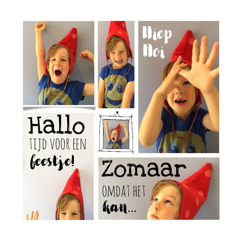 Uitnodiging foto collage grappig - Uitnodigingen Uitnodigingen - Uitnodiging foto collage grappig