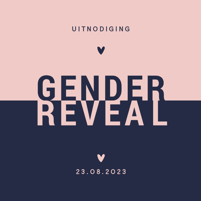 Uitnodiging gender reveal modern typografisch - Uitnodigingen Uitnodigingen - Uitnodiging gender reveal modern typografisch