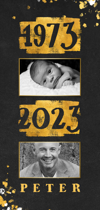 Uitnodiging goudlook 1973/2023 met foto - Uitnodigingen Uitnodigingen - Uitnodiging goudlook 1973/2023 met foto