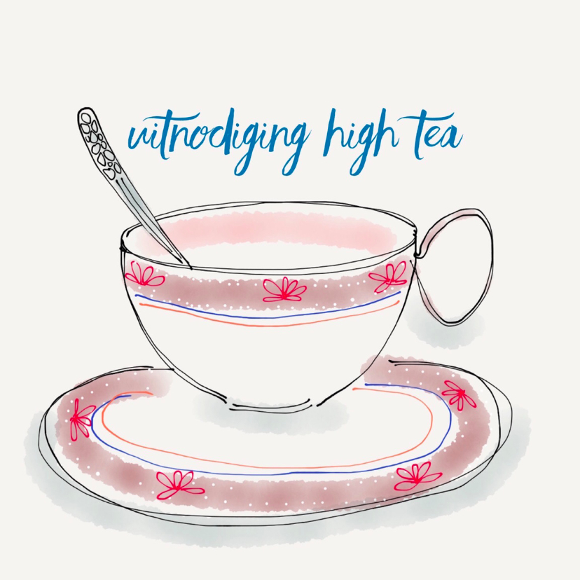 Wonderbaarlijk Uitnodiging High Tea kopje - Uitnodigingen | Kaartje2go II-65