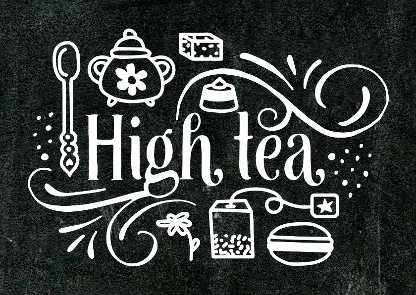 Wonderlijk Uitnodiging High Tea Krijtbord - Uitnodigingen | Kaartje2go WK-08