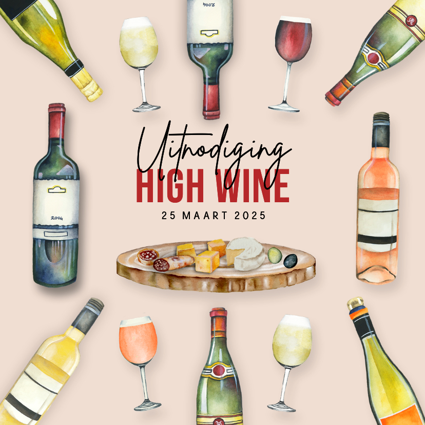 Uitnodigingen - Uitnodiging high wine 