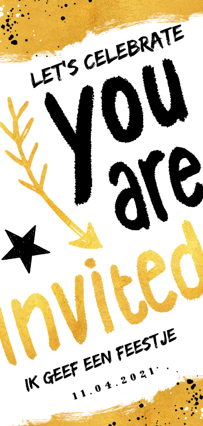 Uitnodigingen - Uitnodiging hip en feestelijk voor een feestje
