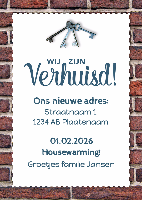 Uitnodiging Housewarming - DH - Uitnodigingen Uitnodigingen - Uitnodiging Housewarming - DH