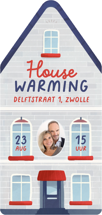 Uitnodigingen - Uitnodiging housewarming Hollands huisje nieuwe woning