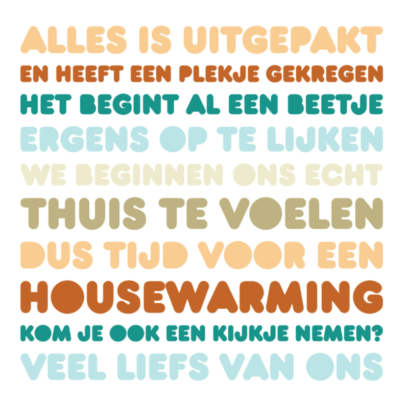 Uitnodiging Housewarming Letters - Uitnodigingen Uitnodigingen - Uitnodiging Housewarming Letters