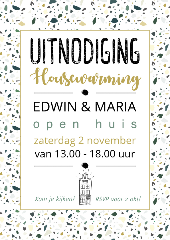 Uitnodigingen - Uitnodiging housewarming terrazzo 