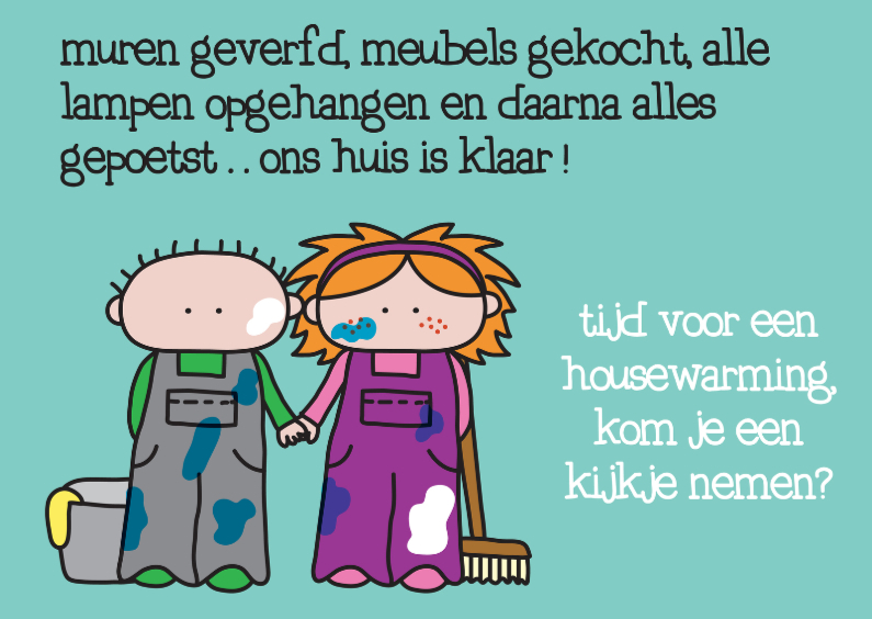 Uitnodiging Housewarming Verf - Uitnodigingen Uitnodigingen - Uitnodiging Housewarming Verf