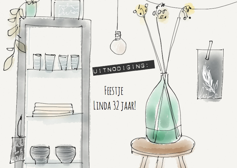Uitnodiging Illustratie Modern - Uitnodigingen Uitnodigingen - Uitnodiging Illustratie Modern