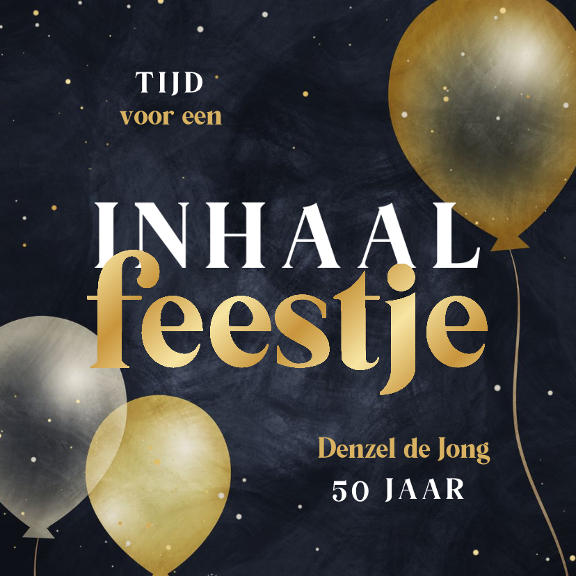 Uitnodigingen - Uitnodiging inhaalfeestje met ballonnen