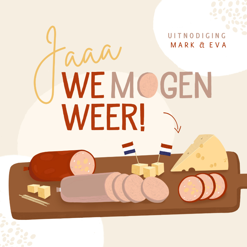 Uitnodiging inhaalfeestje we mogen weer borrelplank - Uitnodigingen Uitnodigingen - Uitnodiging inhaalfeestje we mogen weer borrelplank