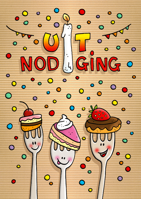 Uitnodiging jarige vorkjes - Uitnodigingen Uitnodigingen - Uitnodiging jarige vorkjes