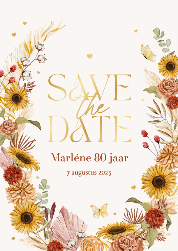 Uitnodiging klassiek stijlvol save the date bloemen vlinders - Uitnodigingen Uitnodigingen - Uitnodiging klassiek stijlvol save the date bloemen vlinders