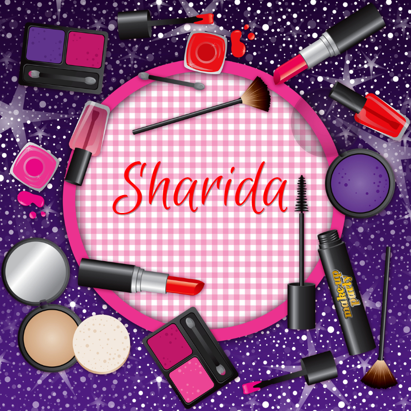 uitnodiging make up glamour naam - Uitnodigingen Uitnodigingen - uitnodiging make up glamour naam