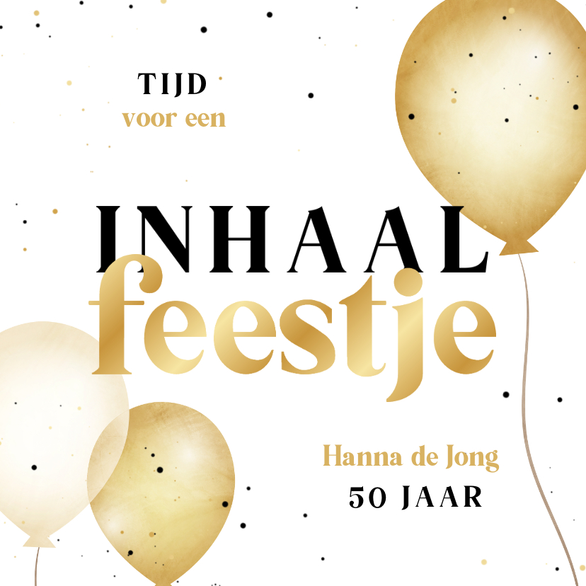 Uitnodiging met ballonnen inhaalfeestje - Uitnodigingen Uitnodigingen - Uitnodiging met ballonnen inhaalfeestje