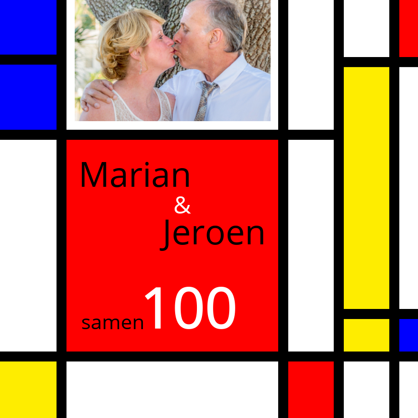 Uitnodiging Mondriaan samen 100 - Uitnodigingen Uitnodigingen - Uitnodiging Mondriaan samen 100