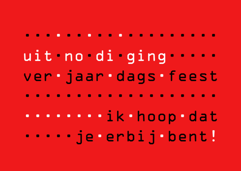 Uitnodiging puntjes - Uitnodigingen Uitnodigingen - Uitnodiging puntjes