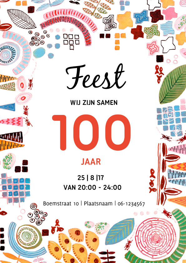 Uitnodigingen - Uitnodiging samen 100 jaar feest