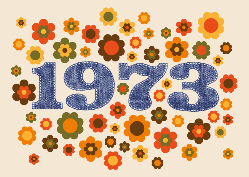 Uitnodigingen - Uitnodiging seventies flowerpower 1973