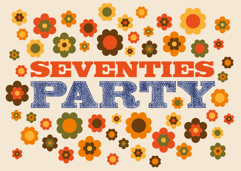 Uitnodigingen - Uitnodiging Seventies party
