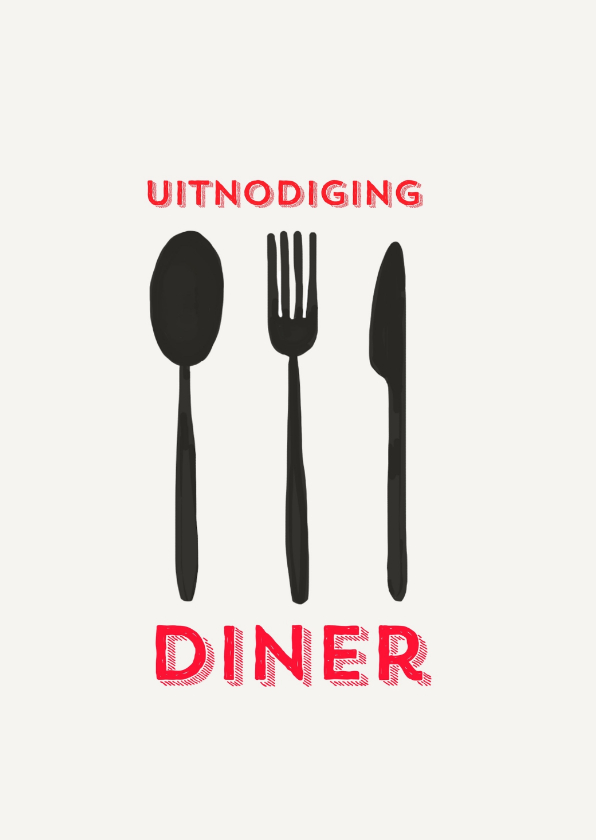 Uitnodiging Spoon Fork Knive - Uitnodigingen Uitnodigingen - Uitnodiging Spoon Fork Knive