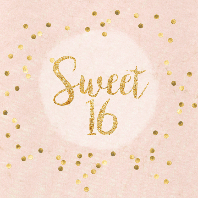 uitnodiging sweet 16 party confetti - Uitnodigingen Uitnodigingen - uitnodiging sweet 16 party confetti