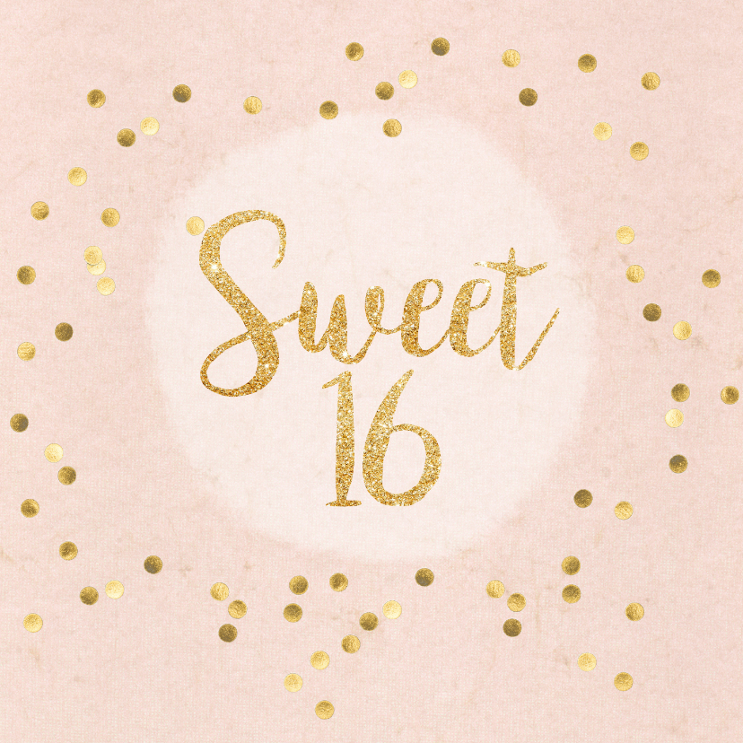 Wonderlijk uitnodiging sweet 16 party confetti | Kaartje2go JW-75