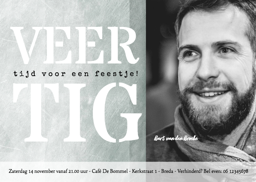 Uitnodiging veertig met leuke typografie - Uitnodigingen Uitnodigingen - Uitnodiging veertig met leuke typografie