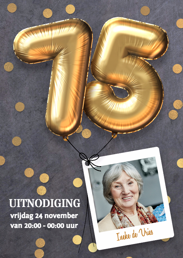 Uitnodigingen - Uitnodiging verjaardag 75 jaar