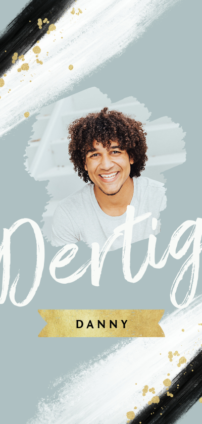 Uitnodiging verjaardag man verf stijlvol hip - Uitnodigingen Uitnodigingen - Uitnodiging verjaardag man verf stijlvol hip