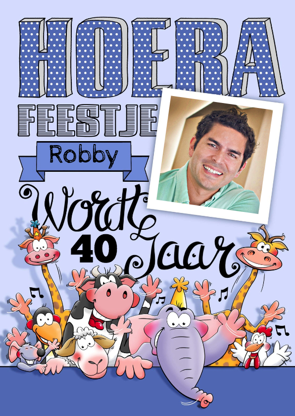 Uitnodiging voor een feestje voor een man met foto - Uitnodigingen Uitnodigingen - Uitnodiging voor een feestje voor een man met foto