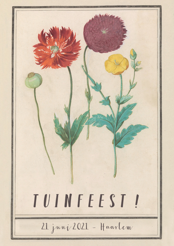 Uitnodiging voor tuinfeest met vintage bloemen - Uitnodigingen Uitnodigingen - Uitnodiging voor tuinfeest met vintage bloemen
