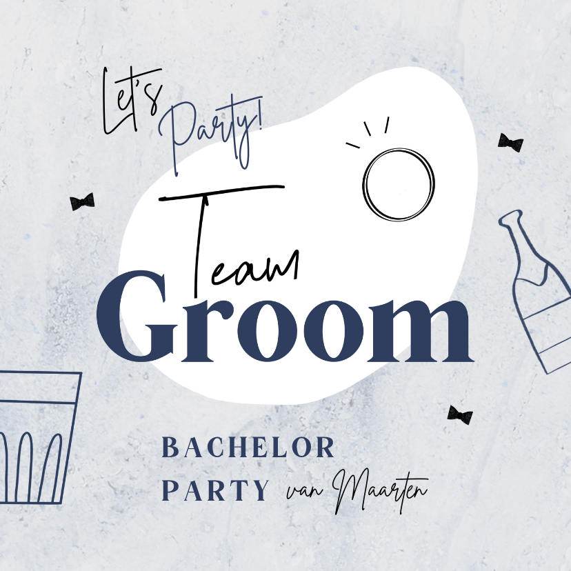 Uitnodiging vrijgezellenfeest team groom blauw marmer bier - Uitnodigingen Uitnodigingen - Uitnodiging vrijgezellenfeest team groom blauw marmer bier