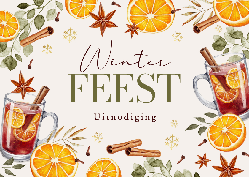 Uitnodiging winter tuinfeest glühwein feestje stijlvol - Uitnodigingen Uitnodigingen - Uitnodiging winter tuinfeest glühwein feestje stijlvol