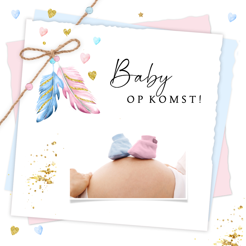 Uitnodigingskaart gender reveal party - Uitnodigingen Uitnodigingen - Uitnodigingskaart gender reveal party