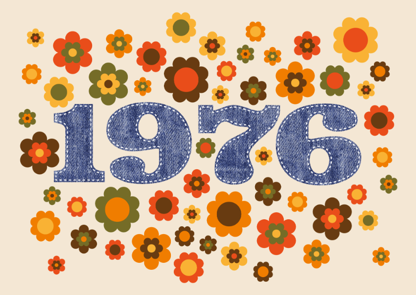 Uitnodigingskaart seventies flowerpower 1976 - Uitnodigingen Uitnodigingen - Uitnodigingskaart seventies flowerpower 1976