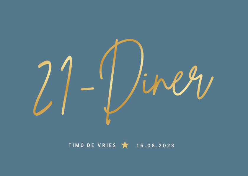 Uitnodigingskaart voor een 21 diner van een jongen - Uitnodigingen Uitnodigingen - Uitnodigingskaart voor een 21 diner van een jongen