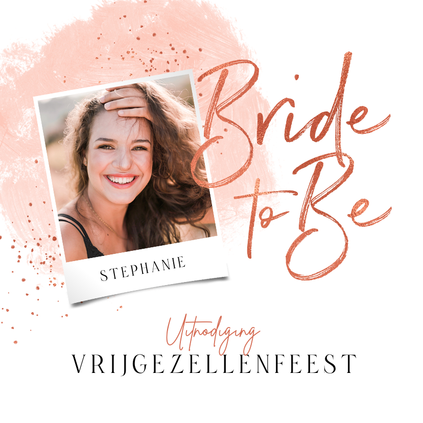 Uitnodigingen - Uitnodigingskaart vrijgezellenfeest foto bride to be