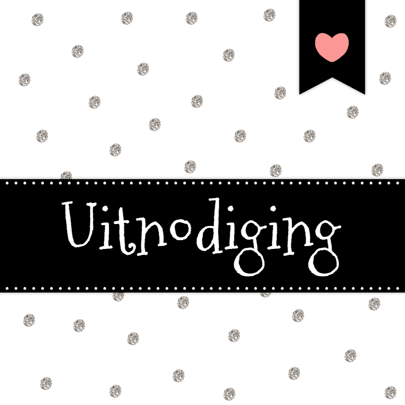 Uitnodigingskaartje ZwartWit -WW - Uitnodigingen Uitnodigingen - Uitnodigingskaartje ZwartWit -WW