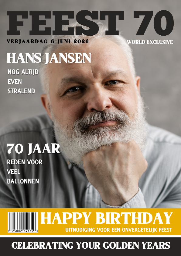 Uitnodigingen - Verjaardag Feest 70 jaar tijdschrift