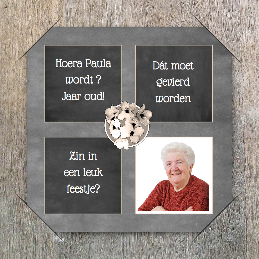 Verjaardagsfeest krijtbord hout - Uitnodigingen Uitnodigingen - Verjaardagsfeest krijtbord hout