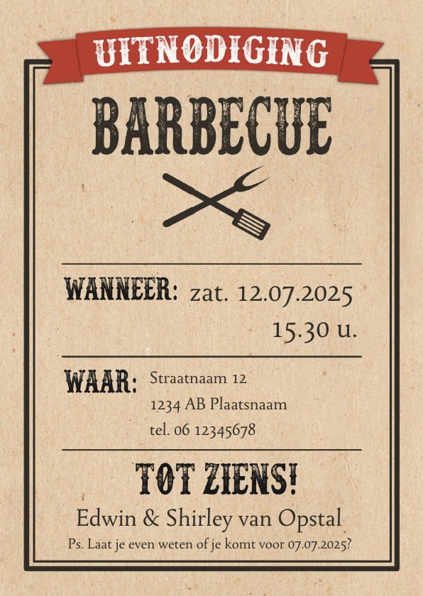 Verwonderend Western barbecue-isf - Uitnodigingen | Kaartje2go NW-62
