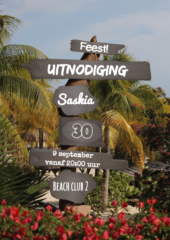 zomerse uitnodiging krijtbordjes - Uitnodigingen Uitnodigingen - zomerse uitnodiging krijtbordjes