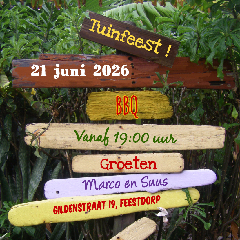 Zomerse uitnodiging TUINFEEST BBQ - Uitnodigingen Uitnodigingen - Zomerse uitnodiging TUINFEEST BBQ