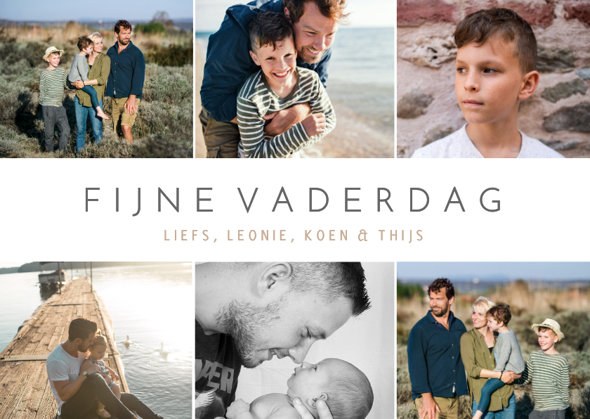 Eenvoudige fotocollage vaderdag kaart met 6 eigen foto's - Vaderdag kaarten Vaderdag kaarten - Eenvoudige fotocollage vaderdag kaart met 6 eigen foto's