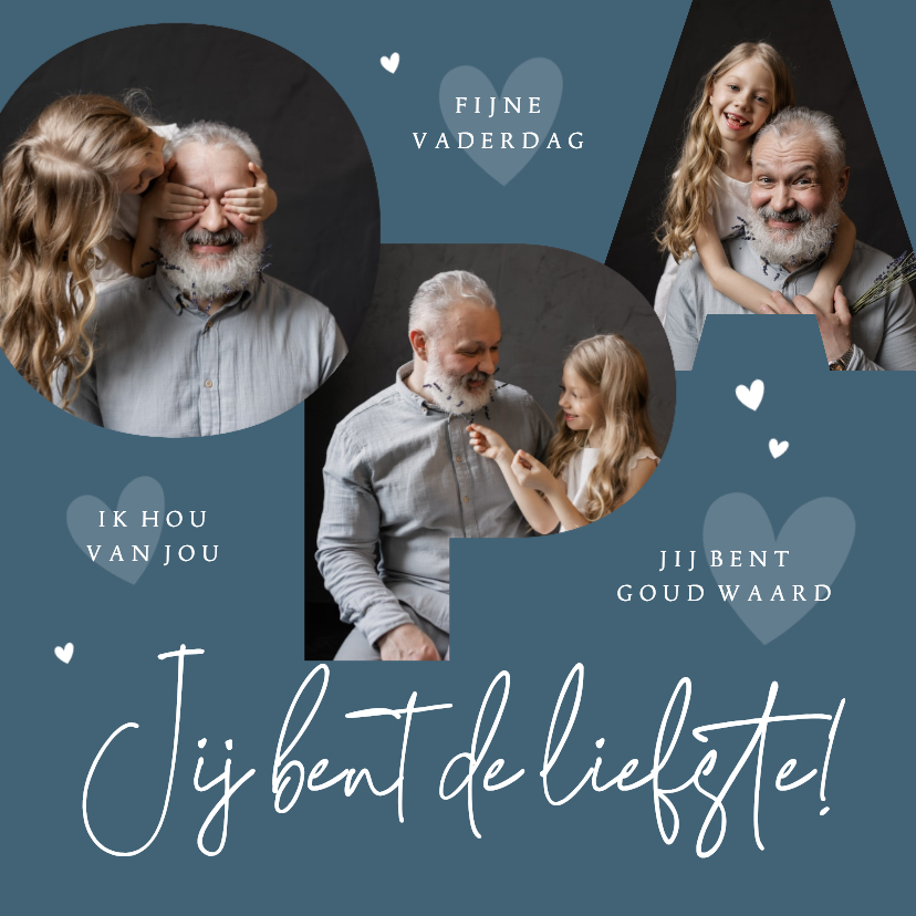 Fotokaart vaderdag opa hartjes liefste opa fijne vaderdag - Vaderdag kaarten Vaderdag kaarten - Fotokaart vaderdag opa hartjes liefste opa fijne vaderdag