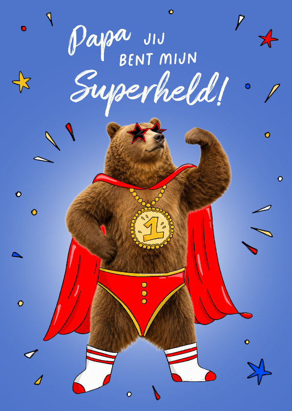 Vaderdag kaarten - Grappige superheld kaart voor vaderdag