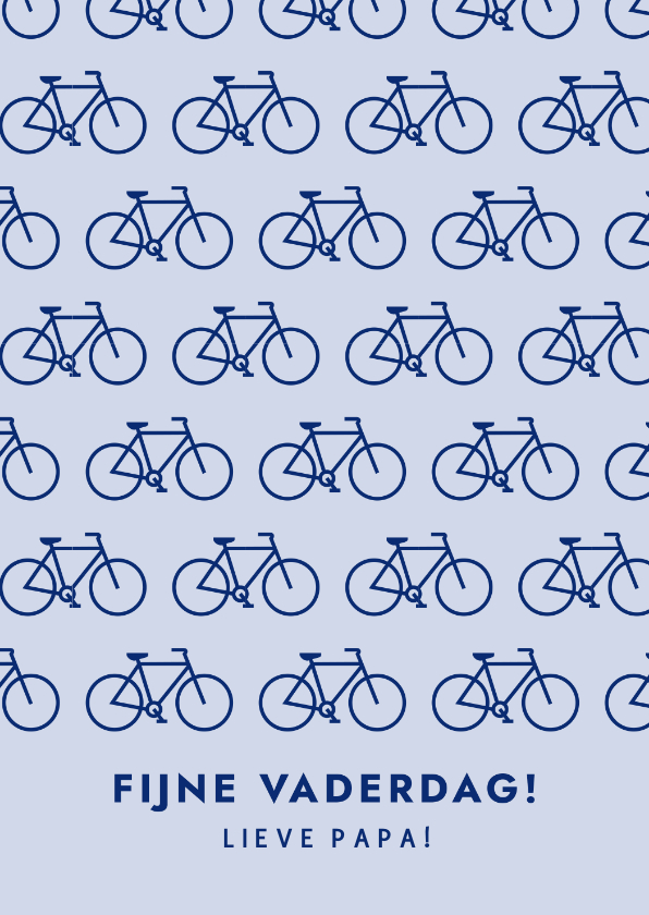 Vaderdag kaarten - Moderne vaderdagkaart met fietsjes in lichtblauw